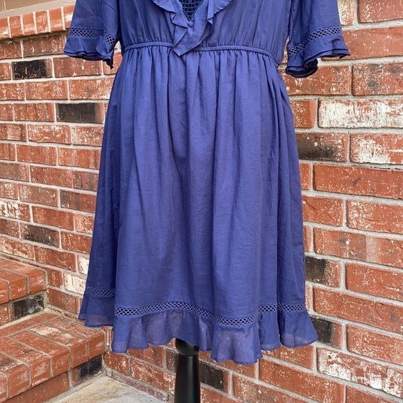 a loves a Navy Blue Ruffle Eyelet Mini Dress - Picture 3 of 8